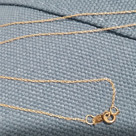 SALE! 10kt Yellow Gold Diamond Ruby Heart Pendant W Original 10kt Gold Chain 20" - Picture 6 of 11